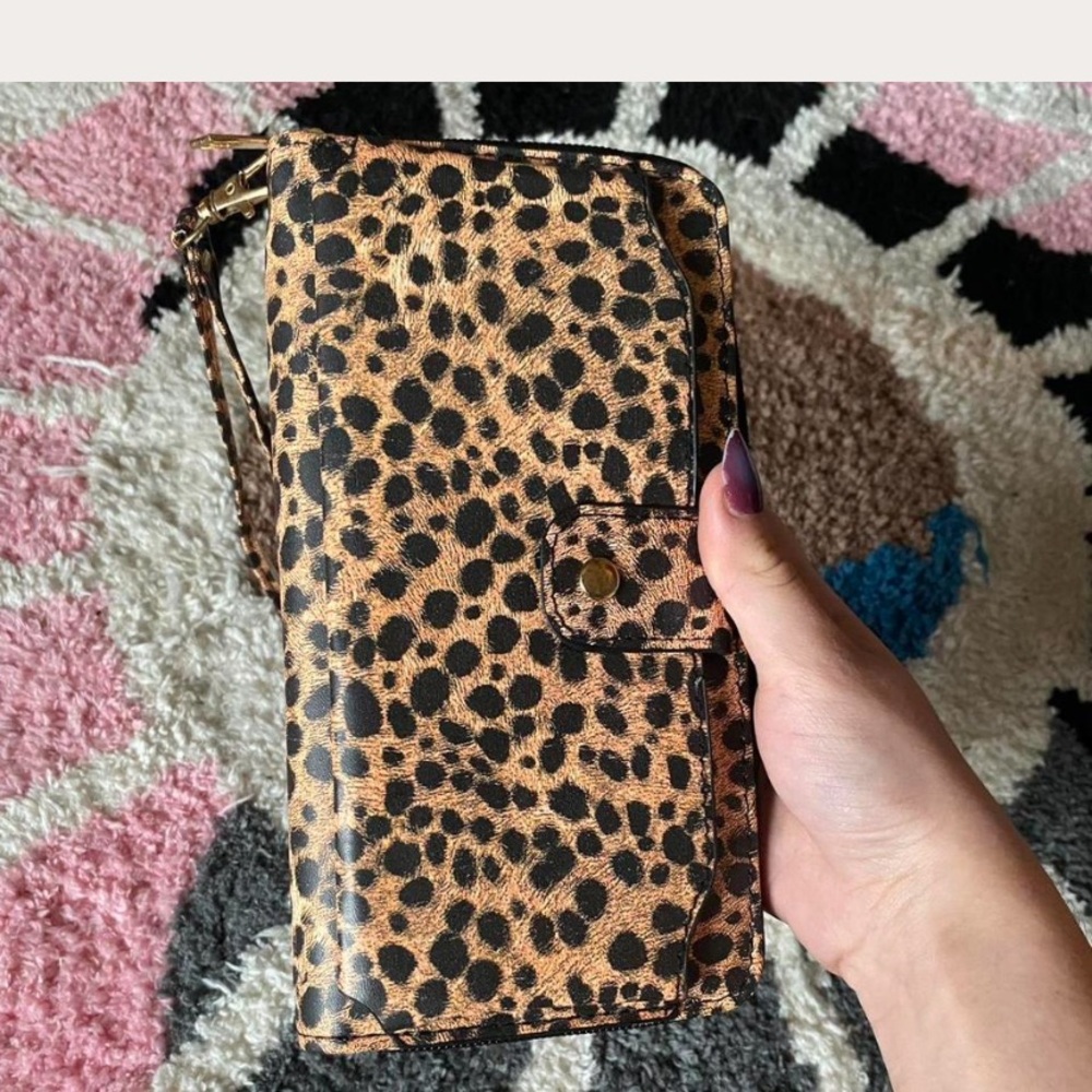 Chic Animal Print Wallet with Strap